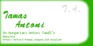 tamas antoni business card